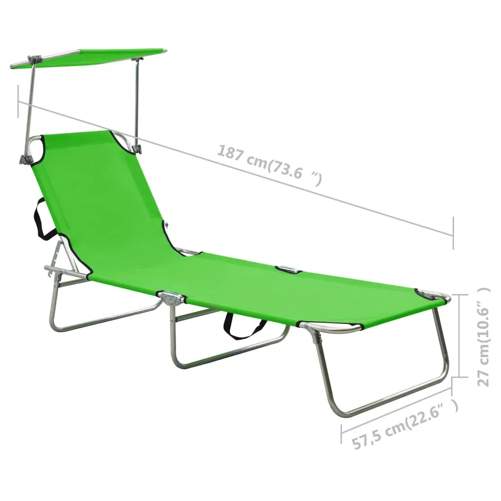 Folding Sun Lounger with Canopy Aluminium Price