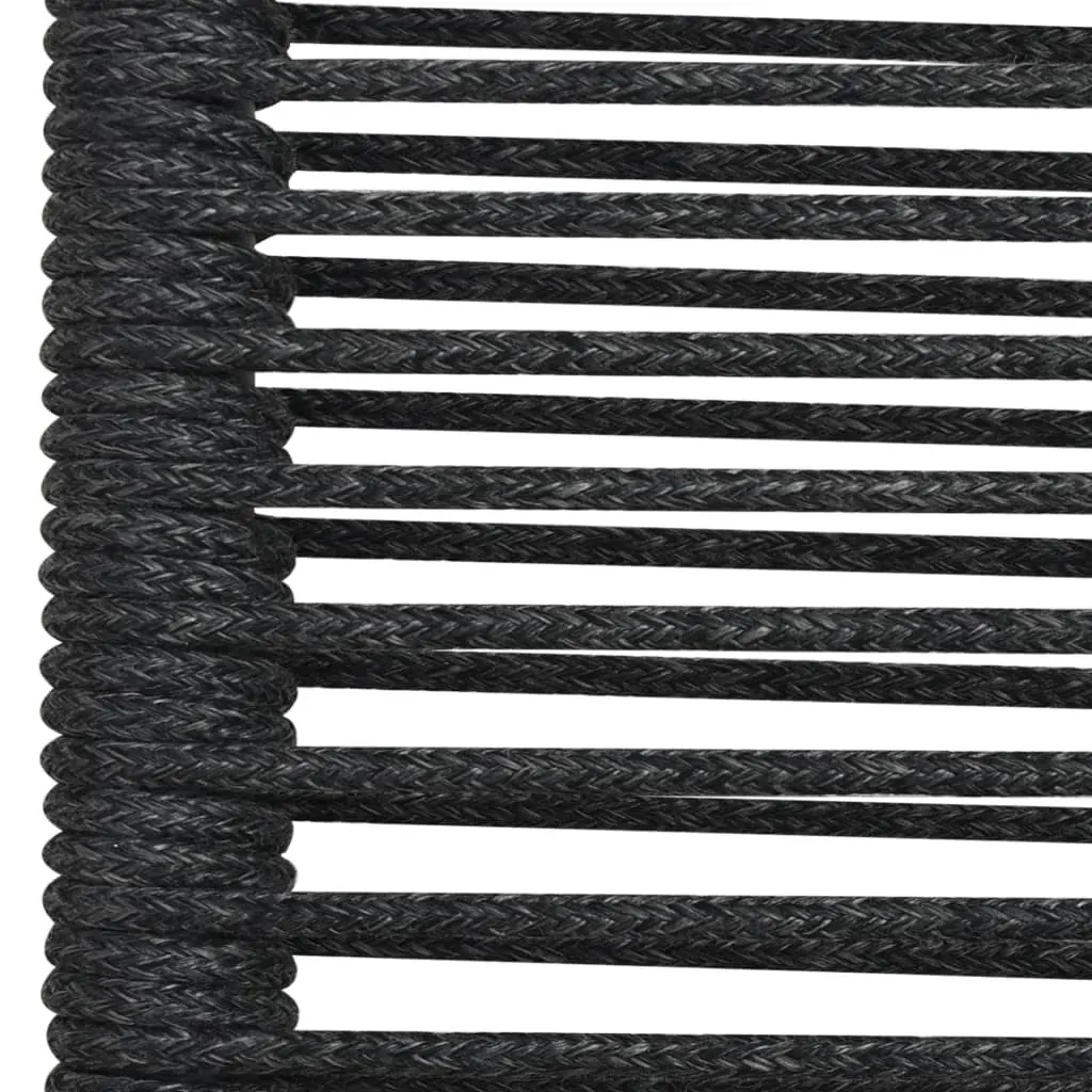 Outdoor Dining Set Cotton Rope and Steel Black Price