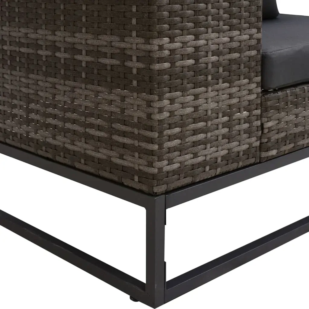 Garden Sofa Set with Cushions Poly Rattan Grey Price