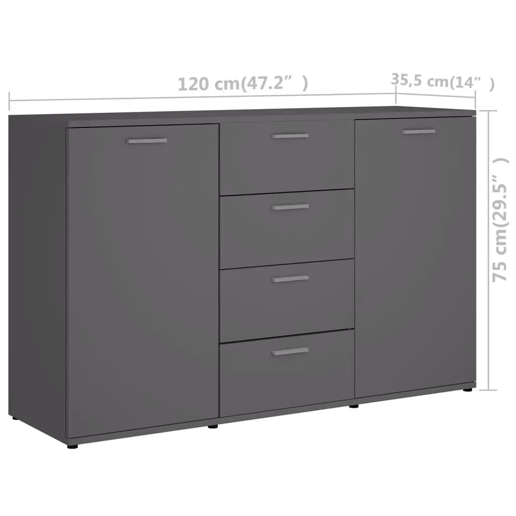 Sideboard 120x35.5x75 cm Engineered Wood Price