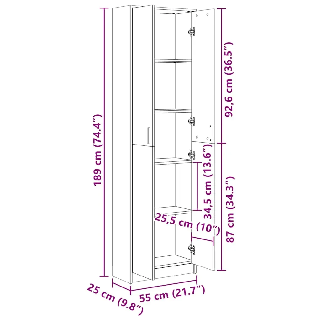 Hallway Wardrobe 55x25x189 cm Engineered Wood Price
