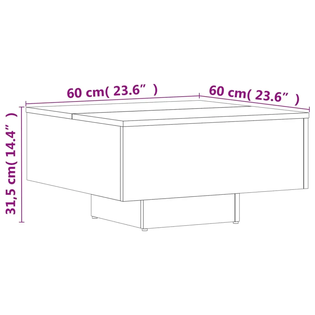 Coffee Table 60x60x31.5 cm Engineered Wood Price