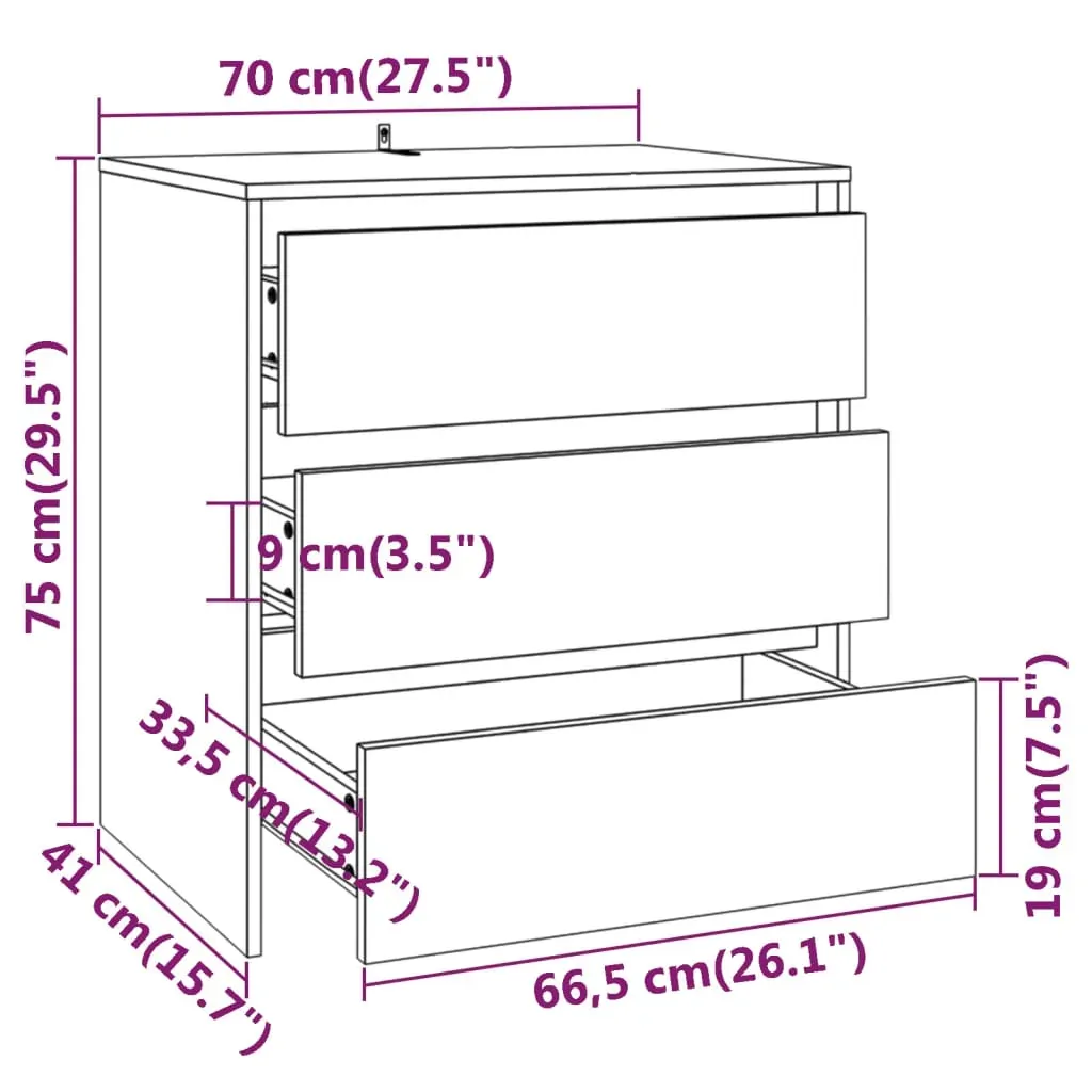 Sideboard 70x41x75 cm Engineered Wood Price