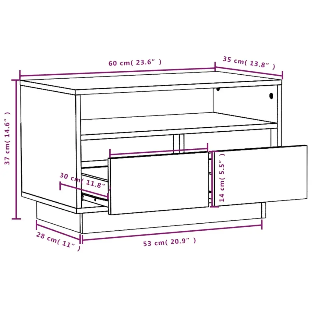 Gonzalez TV Cabinet 60x35x37 cm Solid Wood Pine Price