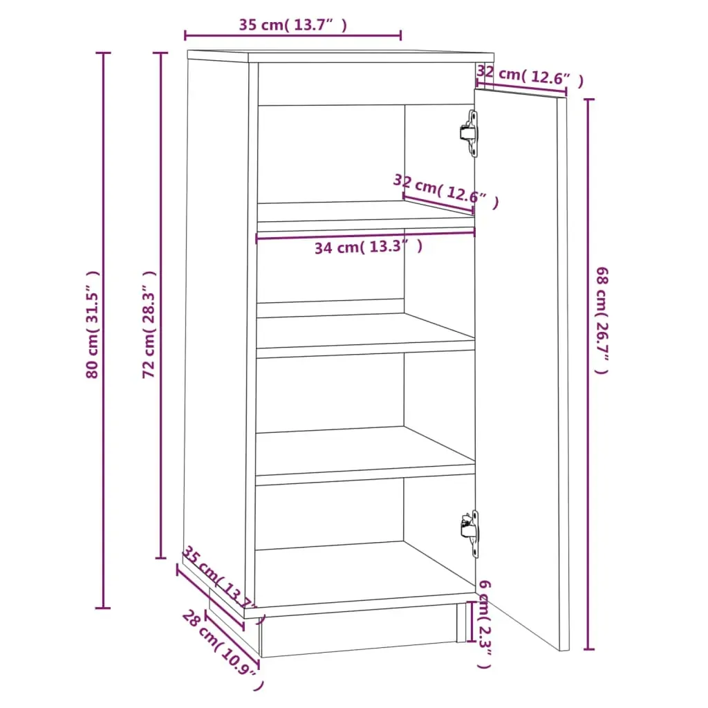 Shoe Cabinet 35x35x80 cm Solid Wood Pine Price