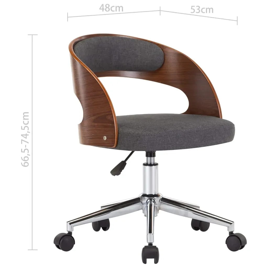 Swivel Dining Chair Grey Bent Wood and Fabric Price