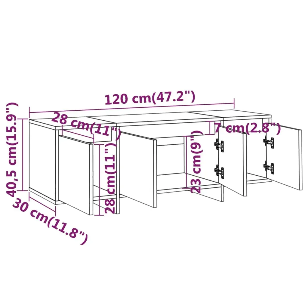 Ottumwa TV Cabinet 120x30x40.5 cm Engineered Wood Price