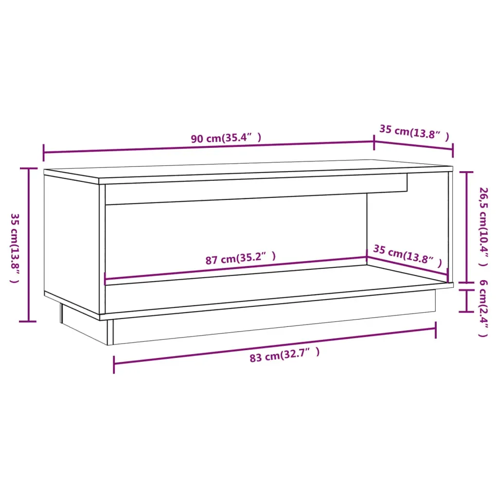 Olean TV Cabinet 90x35x35 cm Solid Wood Pine Price
