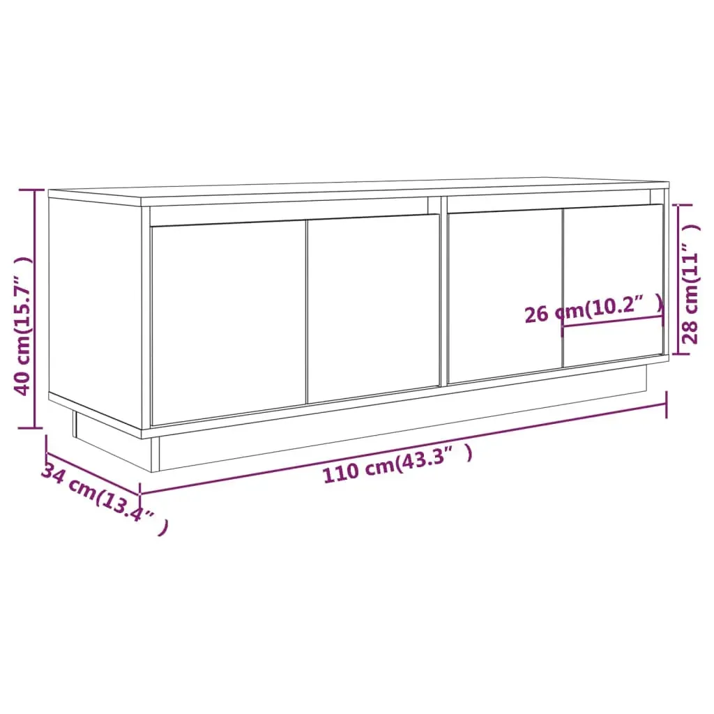Eloy TV Cabinet 110x34x40 cm Solid Wood Pine Price