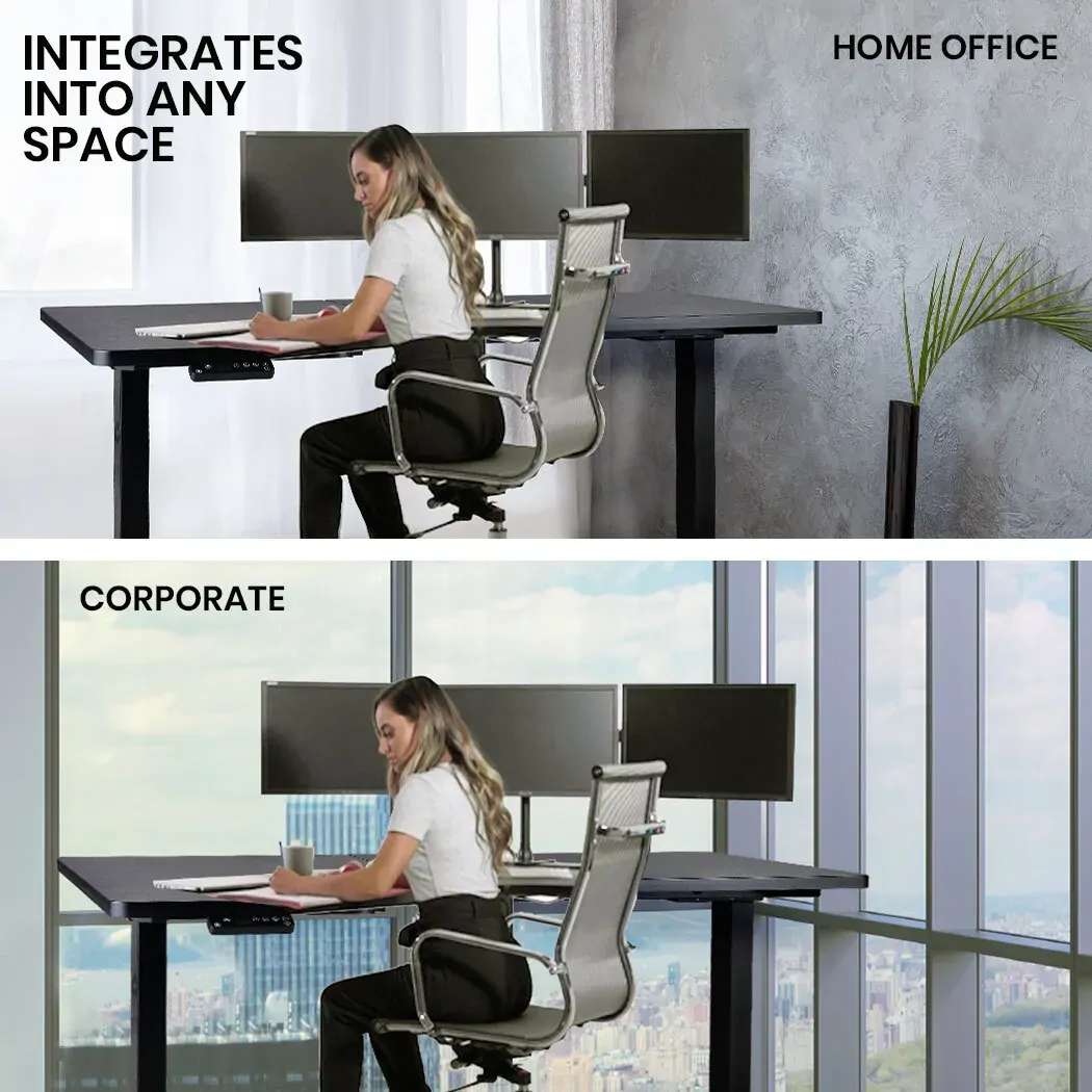 FORTIA Standing Desk Electric Dual Motor Adjustable Sit Stand L-Shaped 80KG Load Price