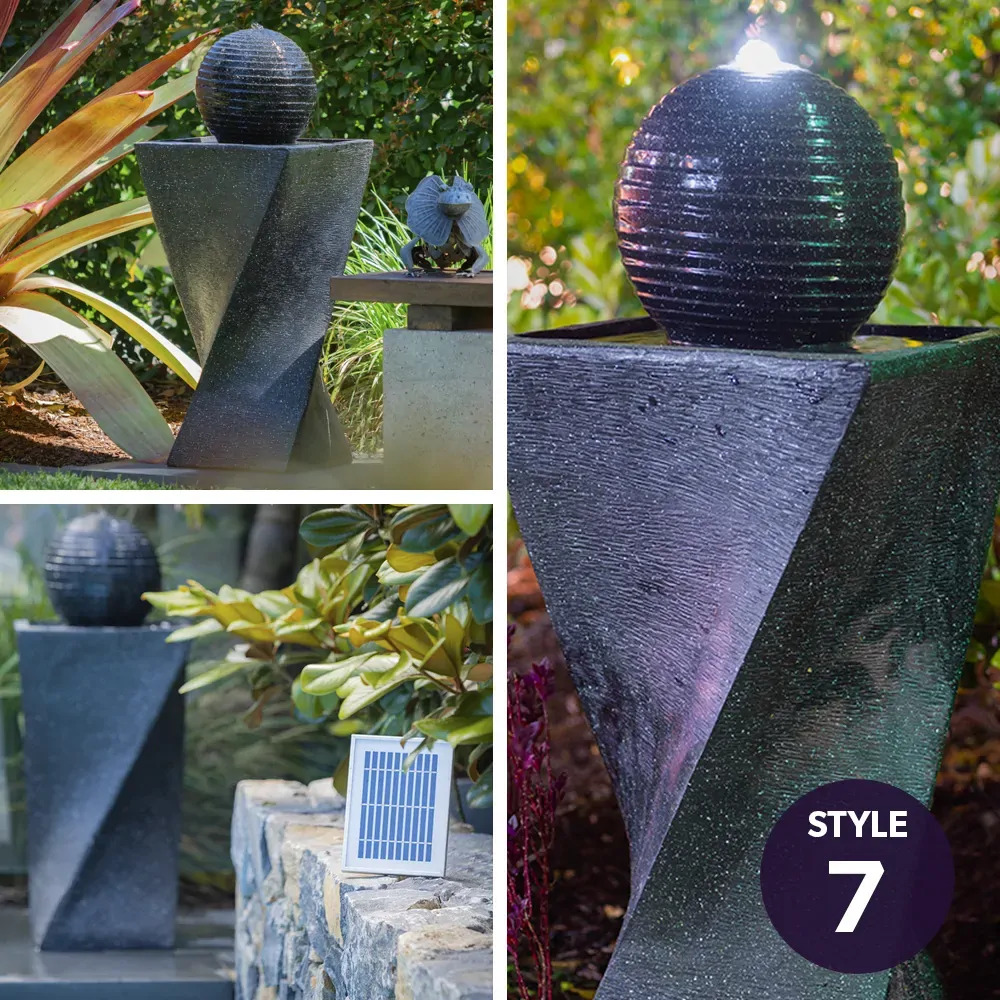 PROTEGE Solar Fountain Water Feature Outdoor 4 Bowl with LED Lights Price