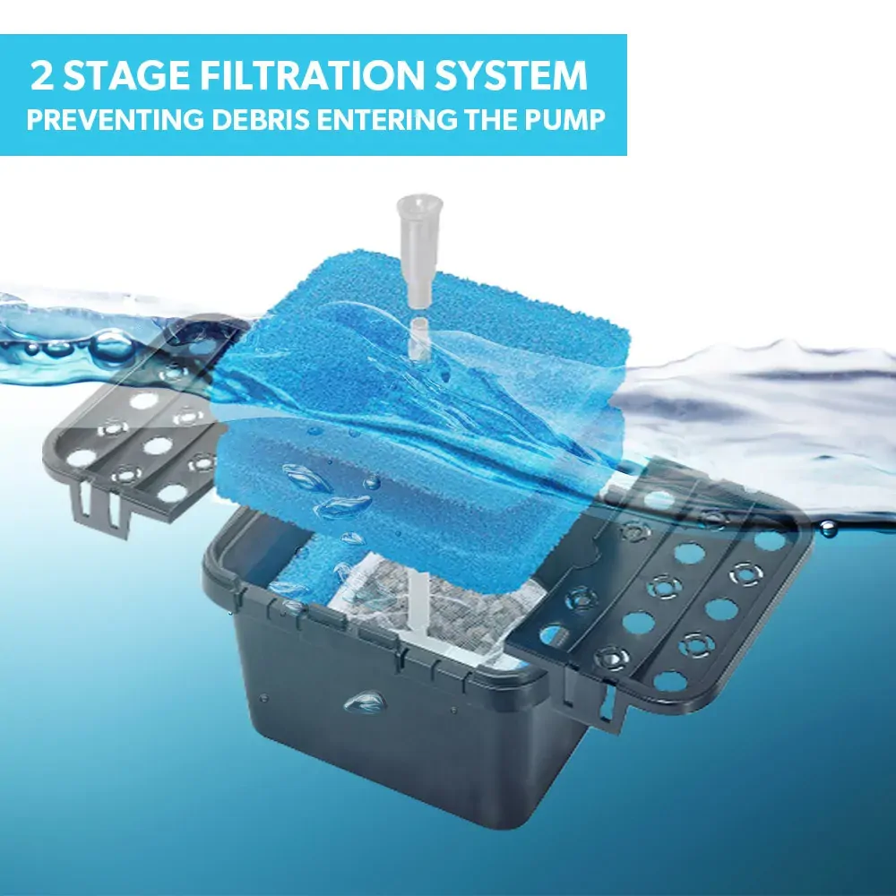 PROTEGE Solar Powered Water Fountain Pump Pond Kit with Eco Filter Box Price