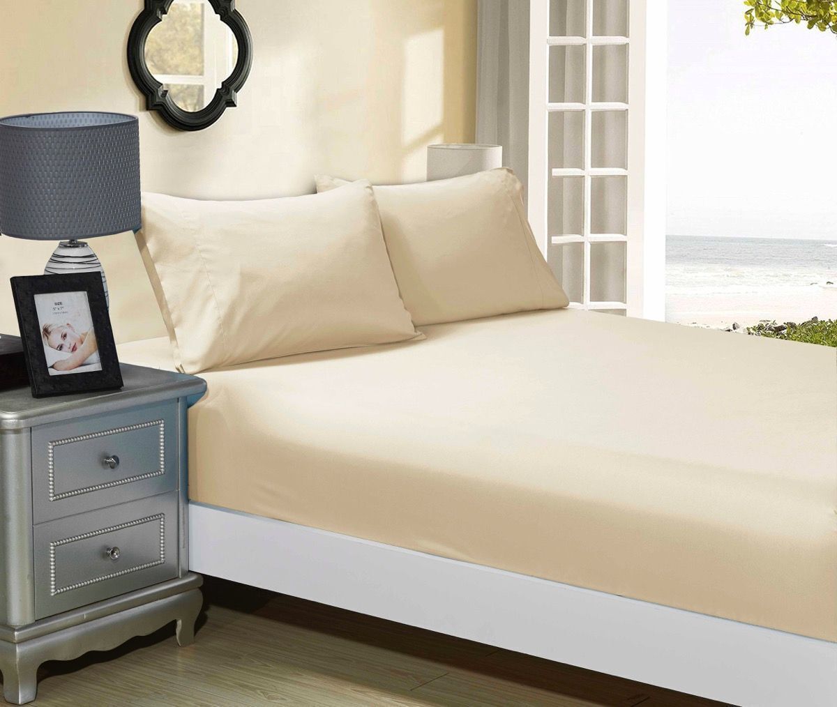 1000TC Ultra Soft Fitted Sheet & Pillowcase Set - King Single Size Bed Price