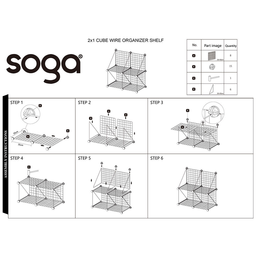 Black Portable 4-Cube 2 Column Storage Organiser Foldable DIY Modular Grid Space Saving Shelf Price