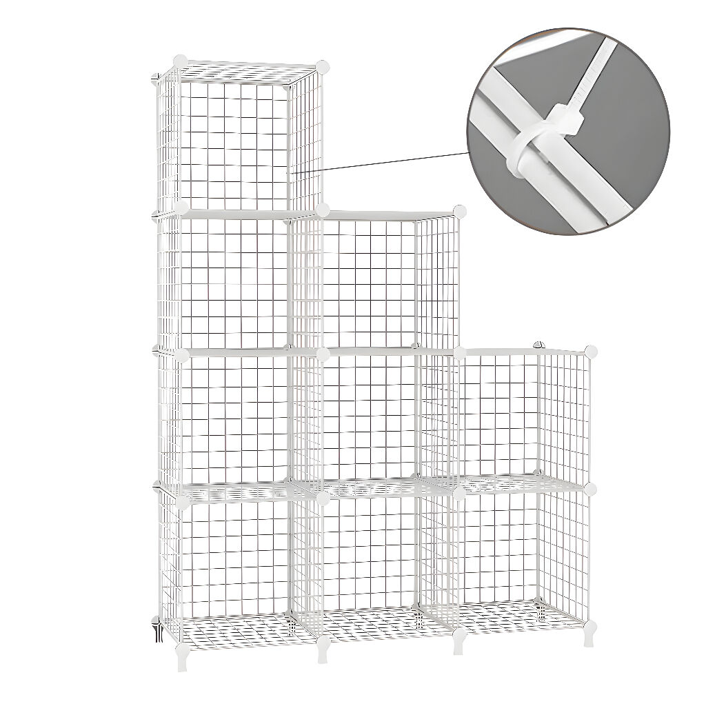 White Portable 9-Cube 3 Column Storage Organiser Foldable DIY Modular Grid Space Saving Shelf 149cm Price
