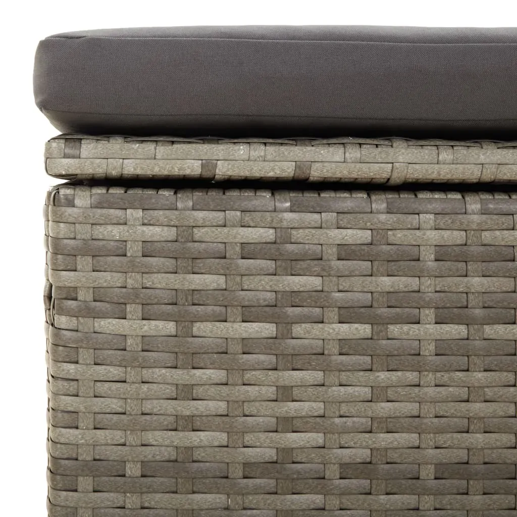 Garden Sofa with Cushion Grey 57x57x56 cm Poly Rattan Price
