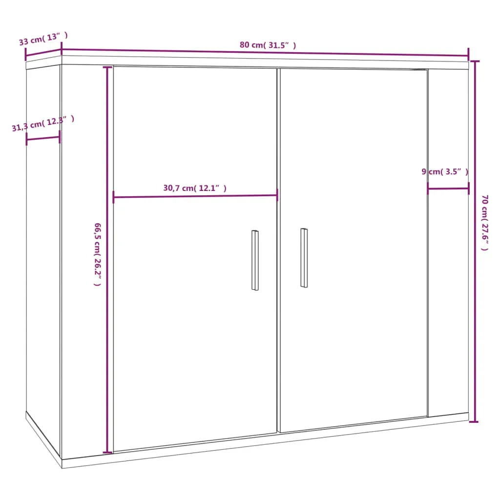 Sideboard 80x33x70 cm Engineered Wood Price