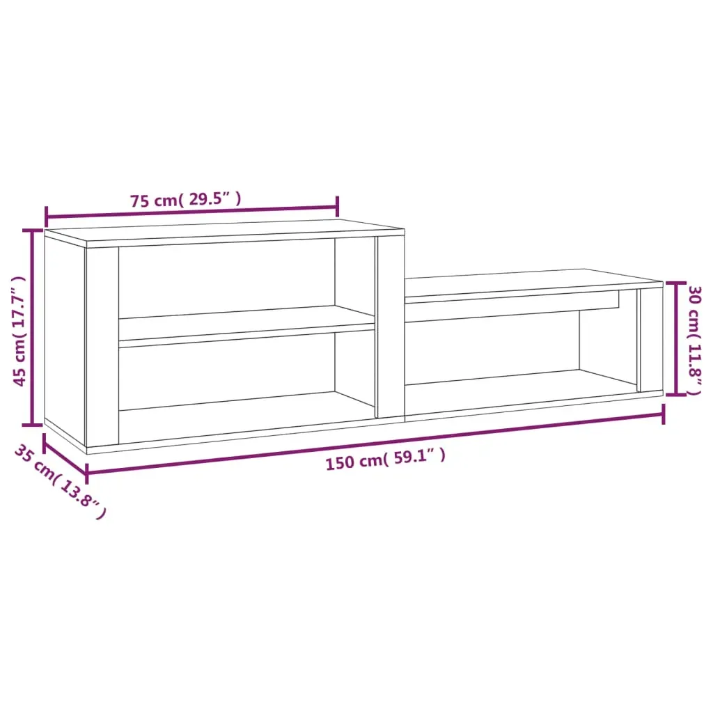 Shoe Cabinet 150x35x45 cm Engineered Wood Price
