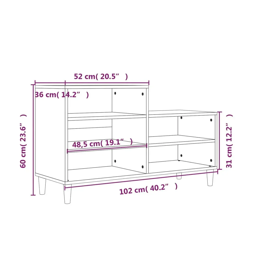Shoe Cabinet 102x36x60 cm Engineered Wood Price