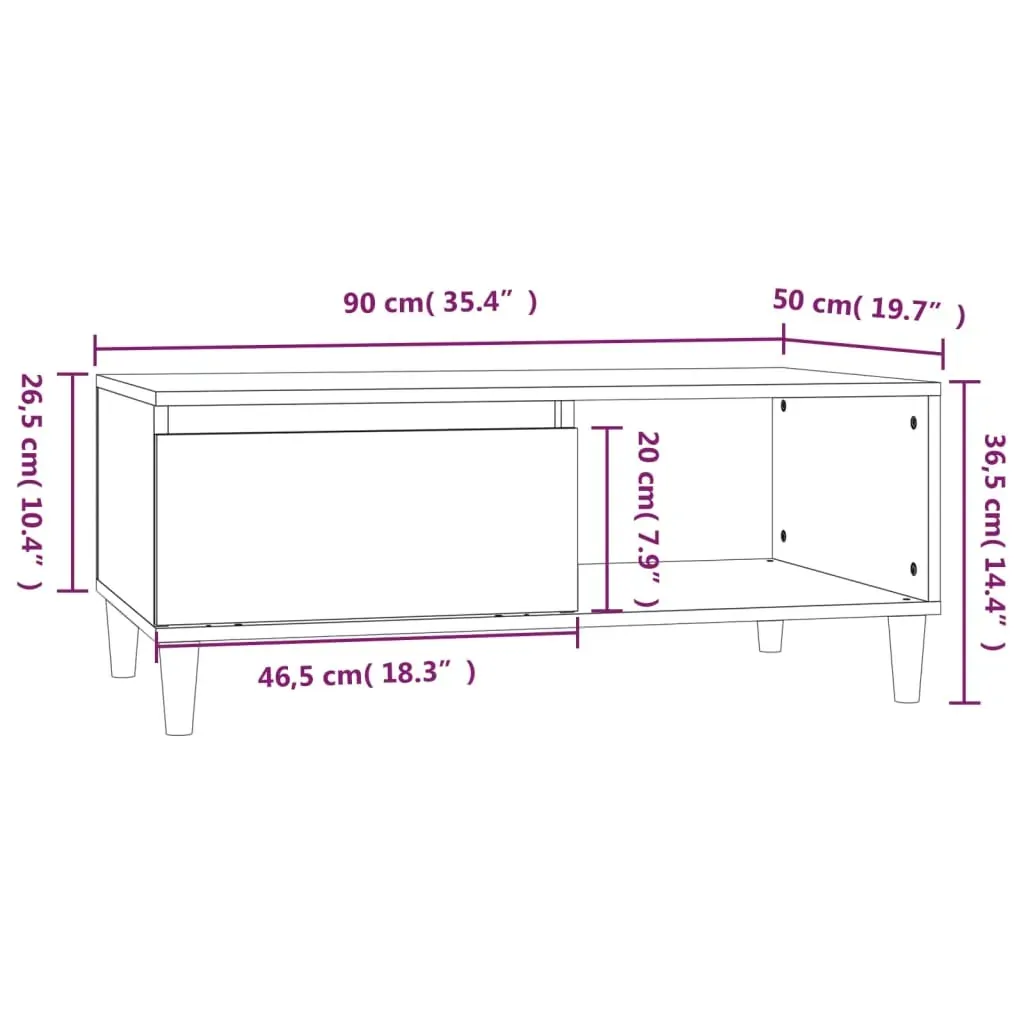 Coffee Table 90x50x36.5 cm Engineered Wood Price