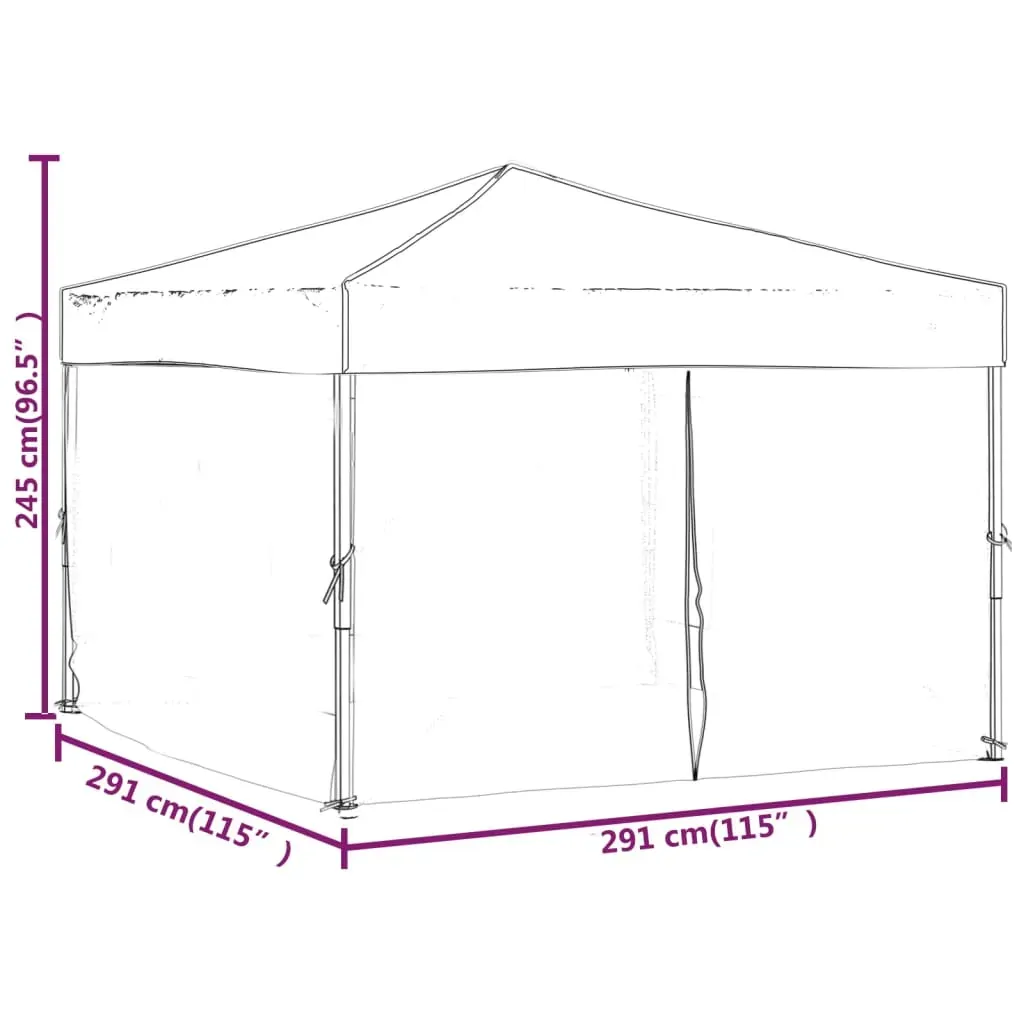 Folding Party Tent with Sidewalls Anthracite Price