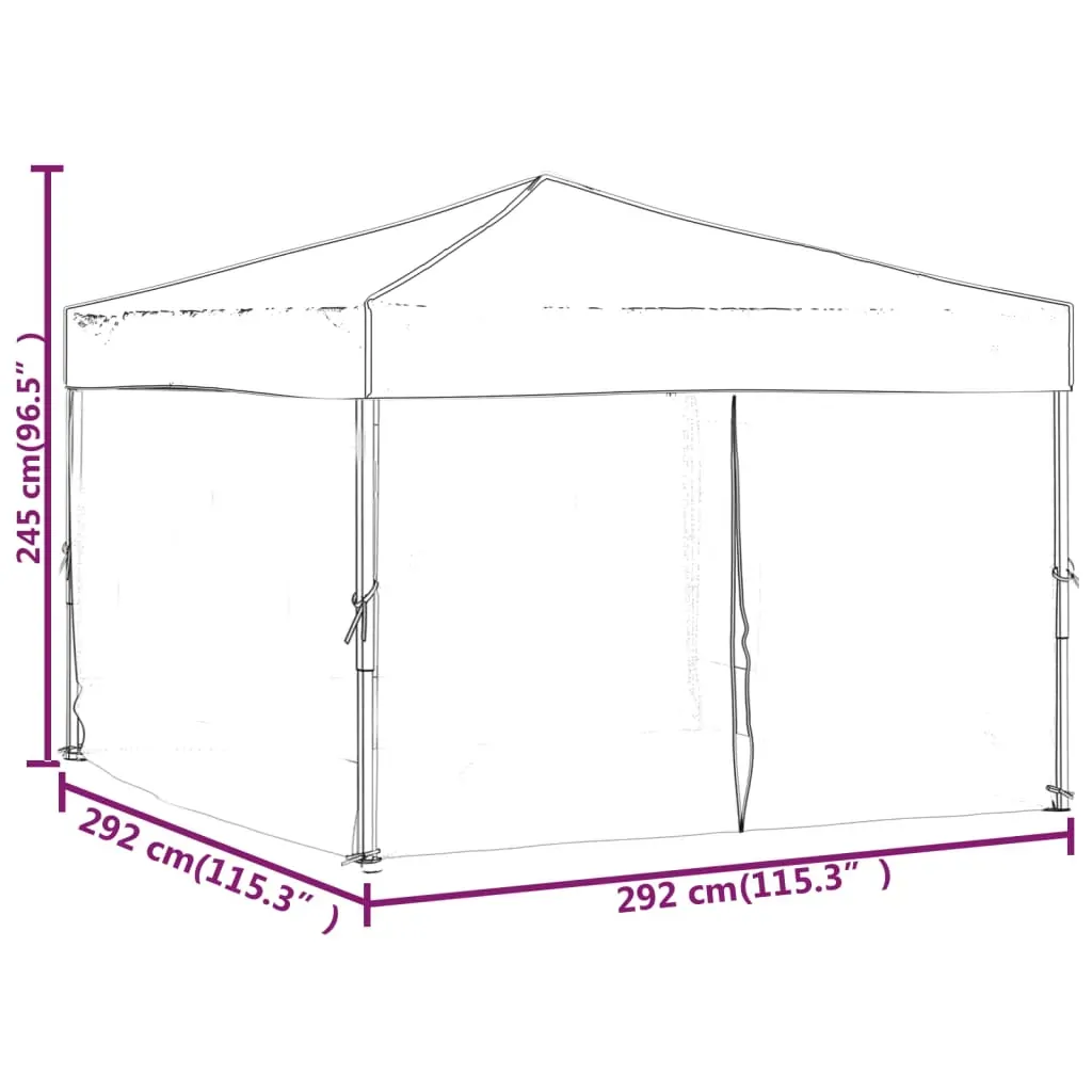 Folding Party Tent with Sidewalls Anthracite Price