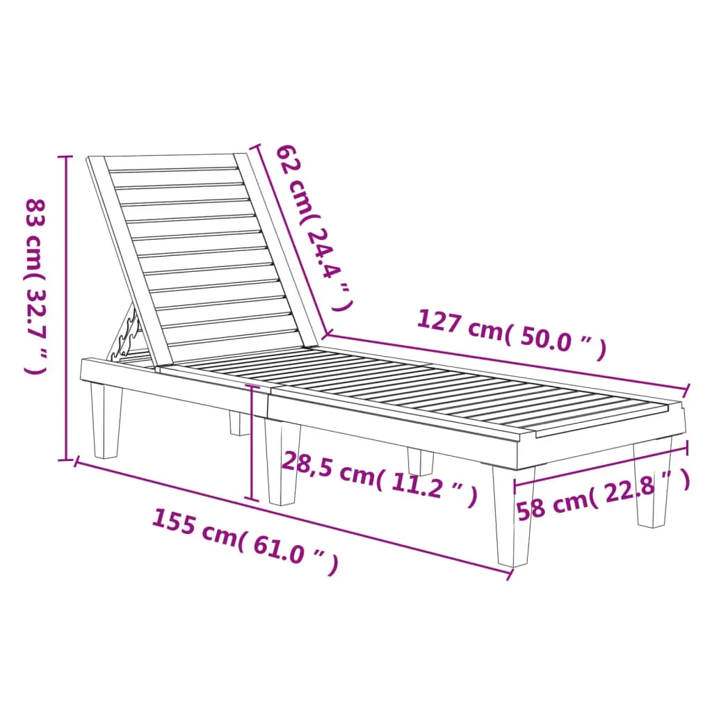 Sun Lounger 155x58x83 cm Polypropylene Price
