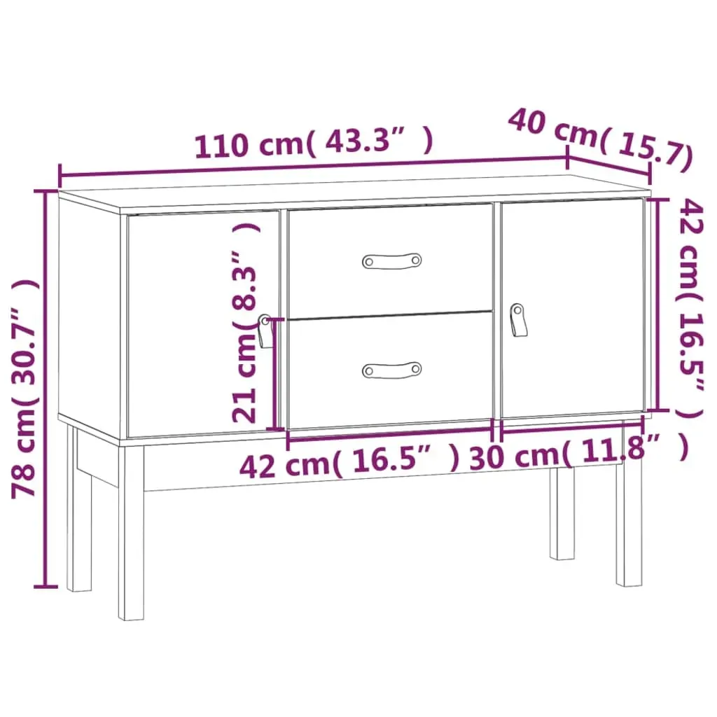 Sideboard 110x40x78 cm Solid Pine Wood Price