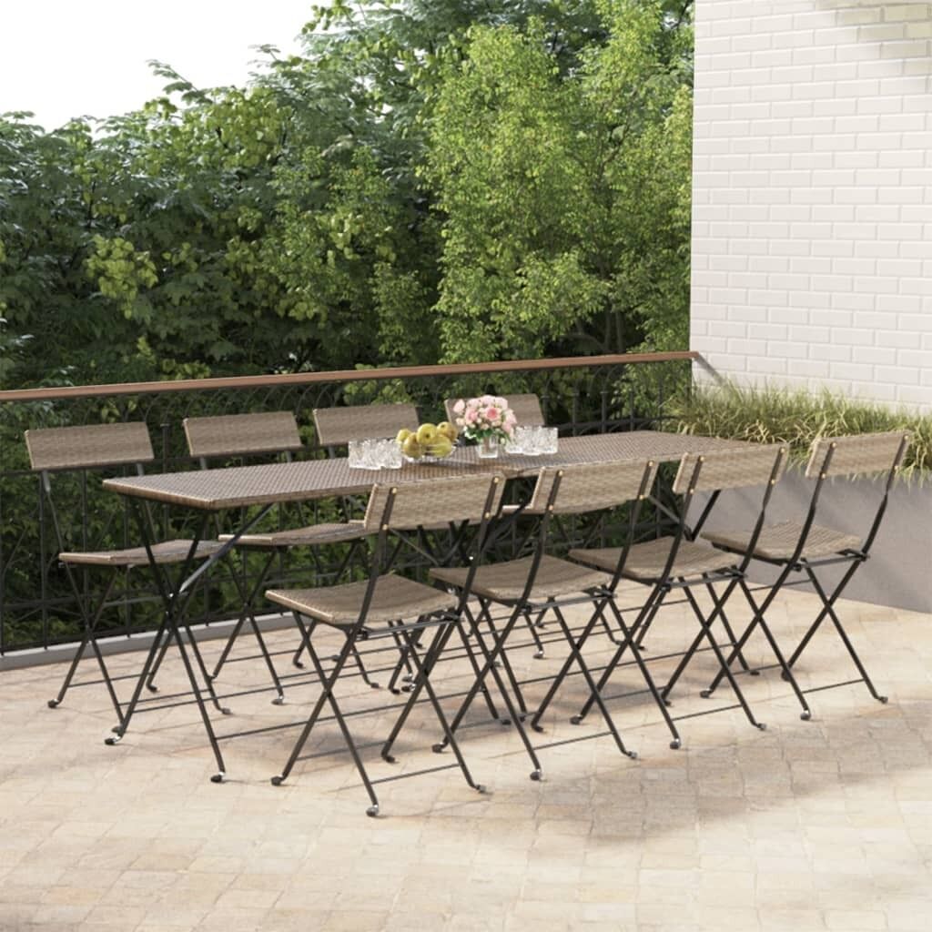Folding Bistro Chairs Poly Rattan and Steel Price
