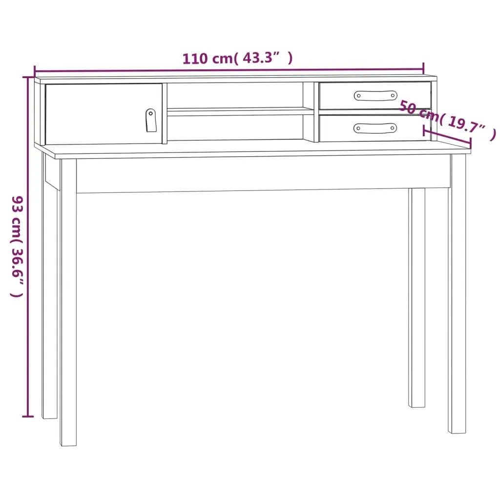 Desk 110x50x93 cm Solid Pine Wood Price