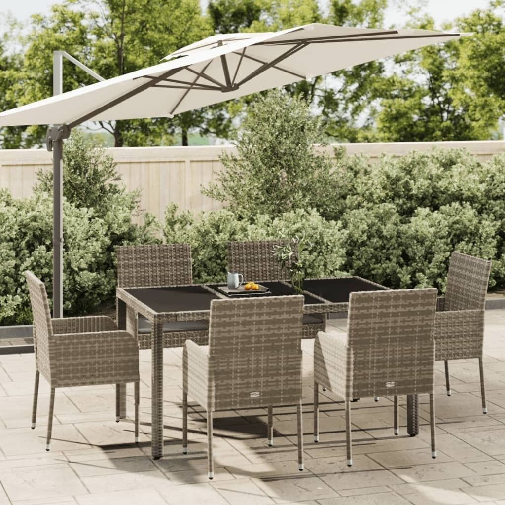 Garden Dining Set with Cushions Poly Rattan Price