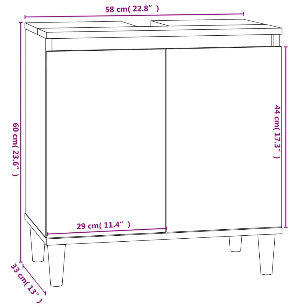3 Piece Bathroom Furniture Set Engineered Wood Price