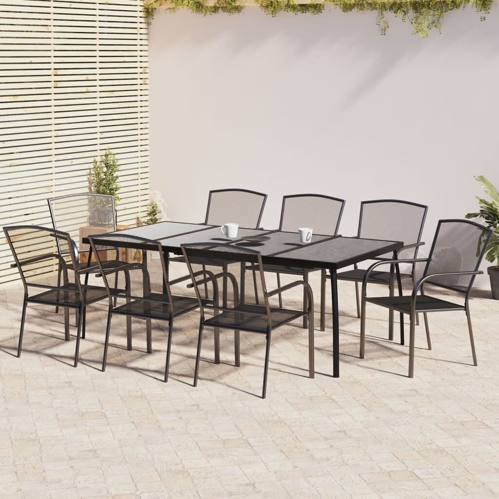 Garden Dining Set Anthracite Steel Price