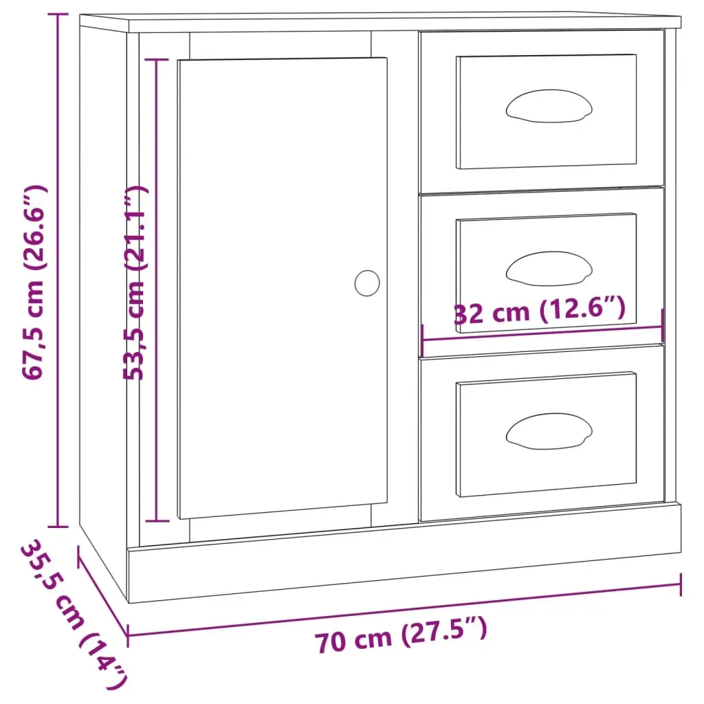 Sideboards 3 pcs Engineered Wood Price