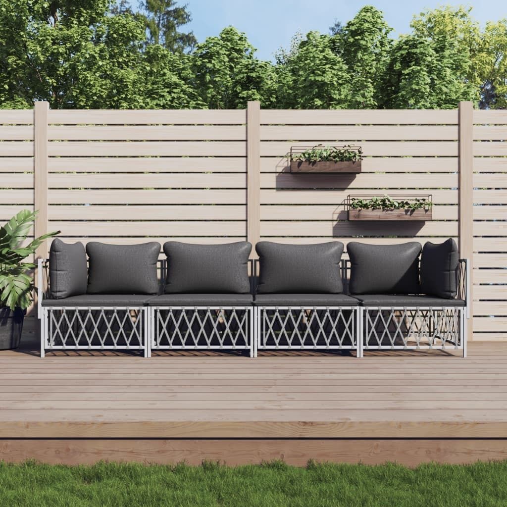Garden Lounge Set with Cushions Steel Price