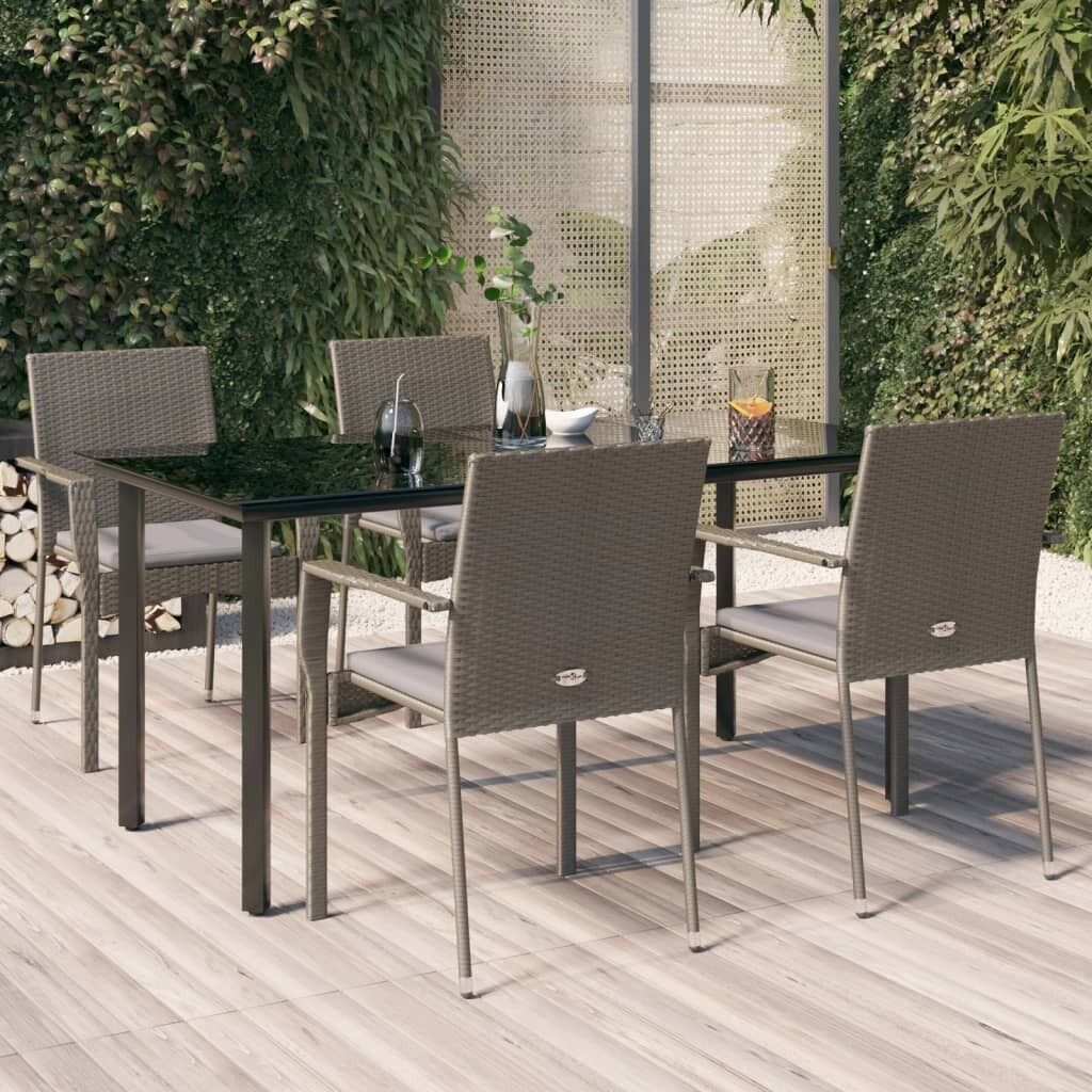 Garden Dining Set with Cushions Poly Rattan Price