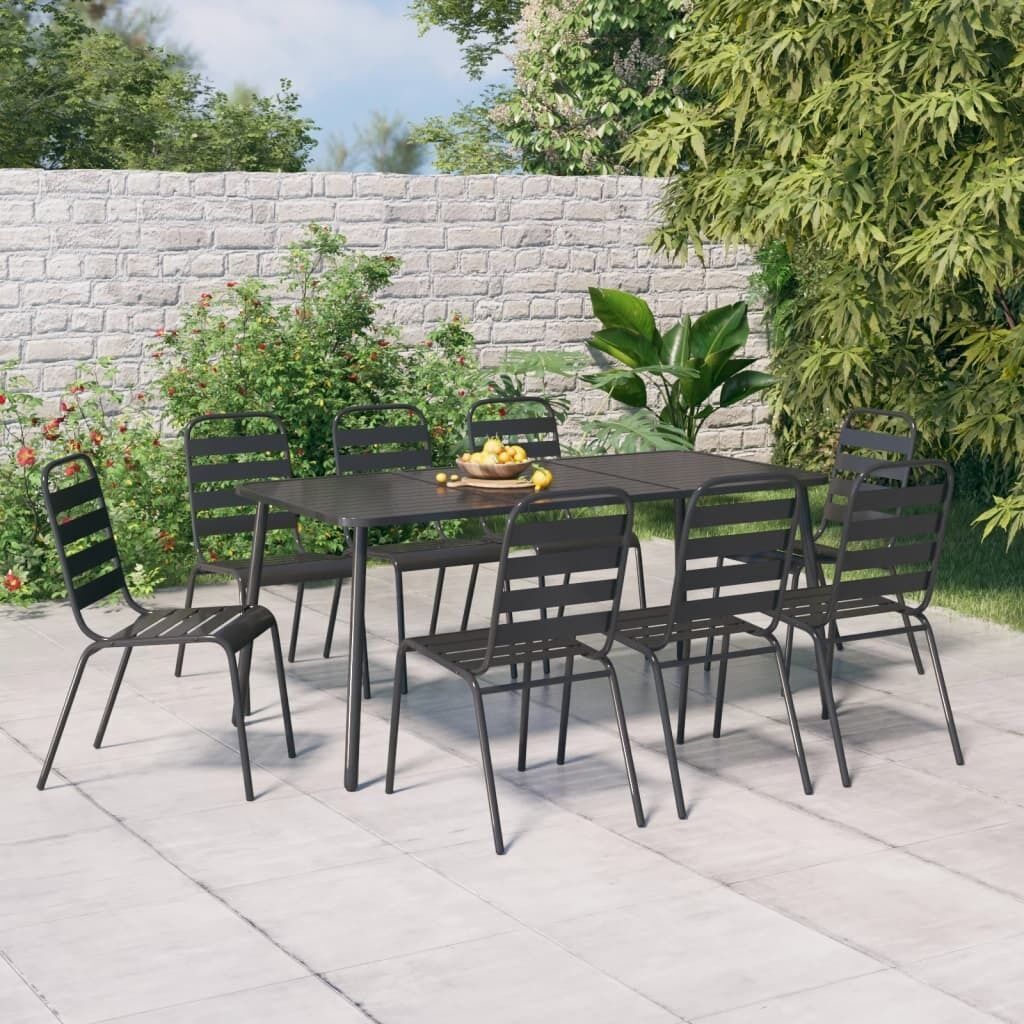 Garden Dining Set Anthracite Steel Price