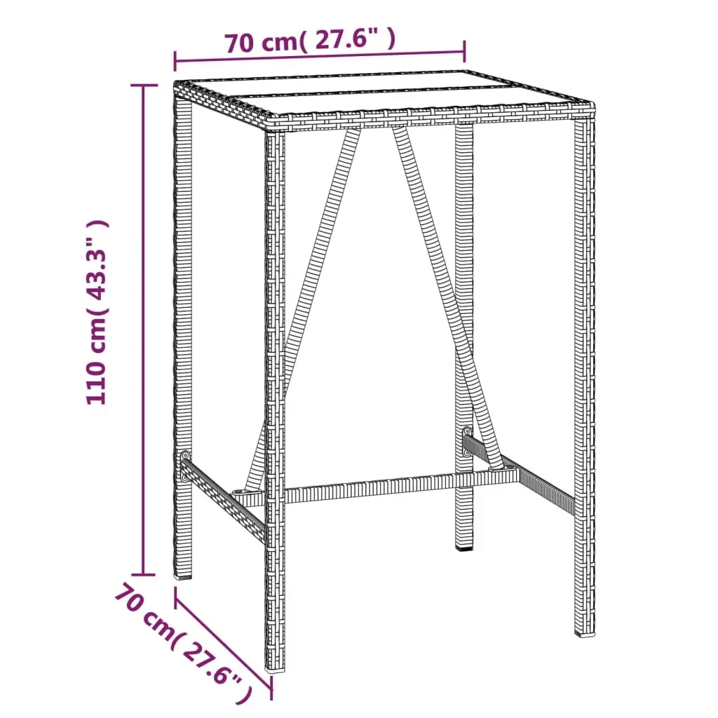 Garden Bar Set Poly Rattan Price