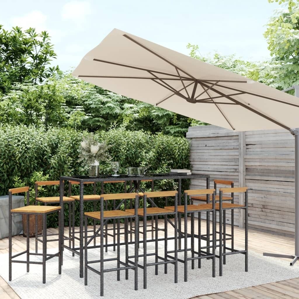 Garden Bar Set Poly Rattan& Solid Wood Acacia Price