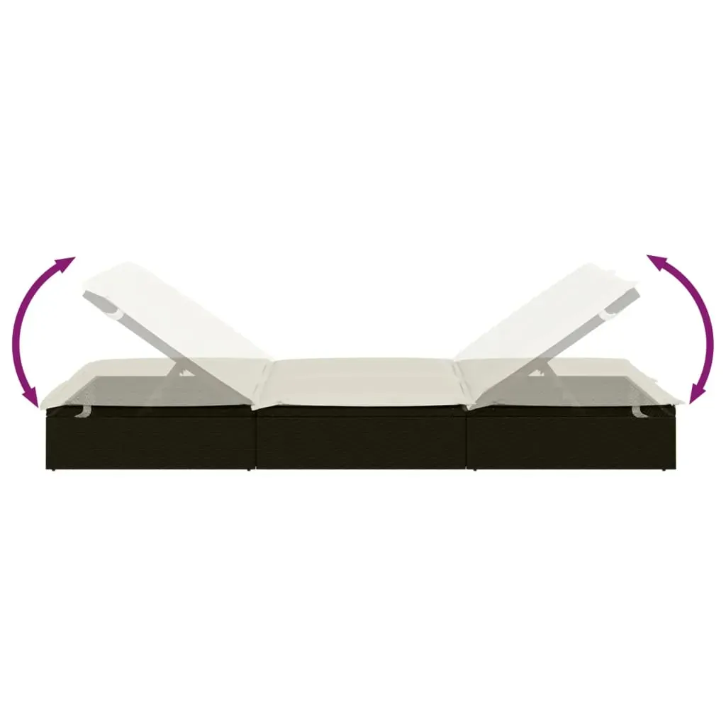 2-Person Sunbed with Cushions Poly Rattan Price