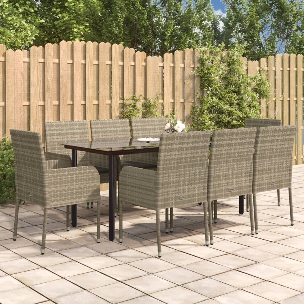 Garden Dining Set with Cushions Poly Rattan Price