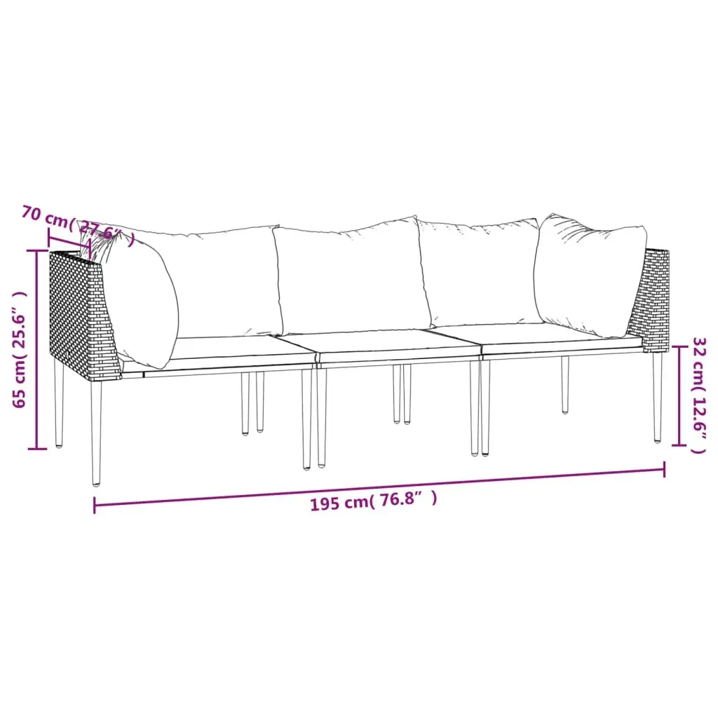 Garden Lounge Set with Cushions Grey Poly Rattan Price