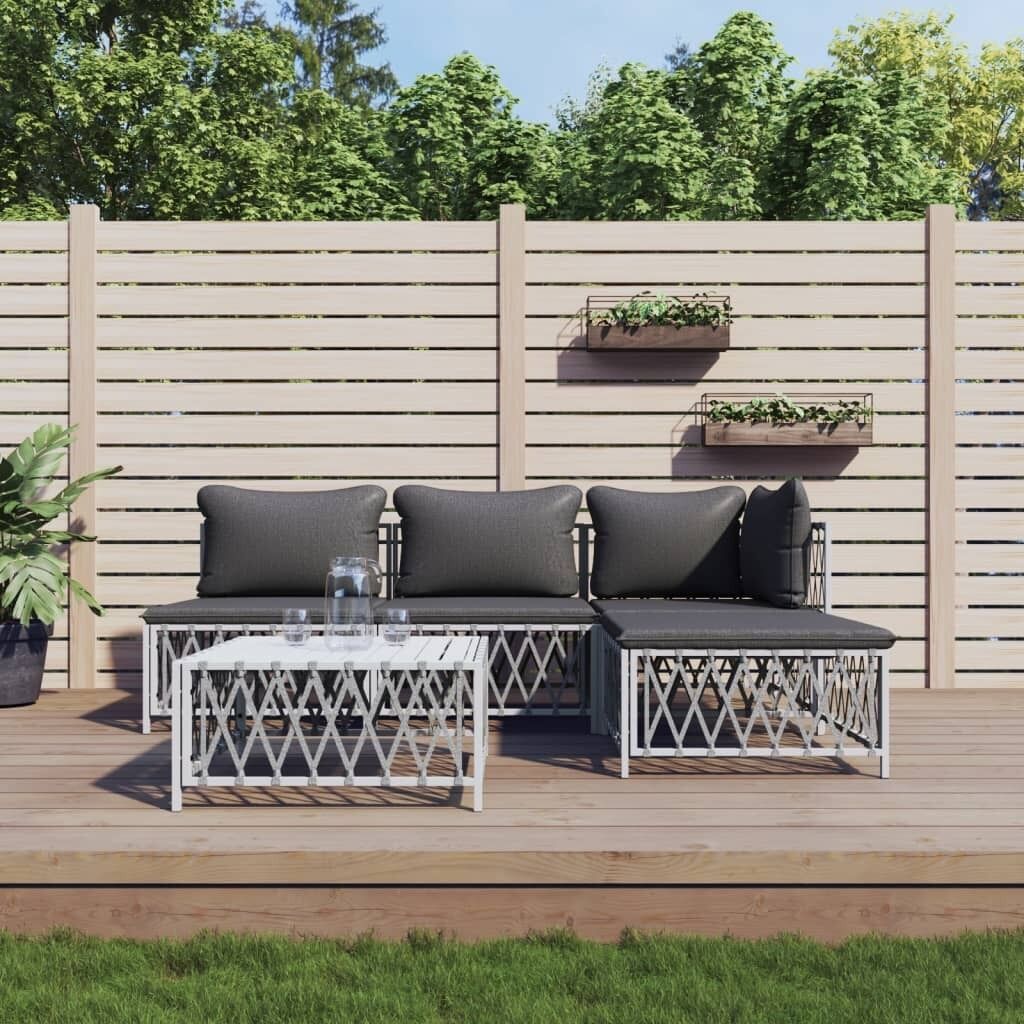 Garden Lounge Set with Cushions Steel Price