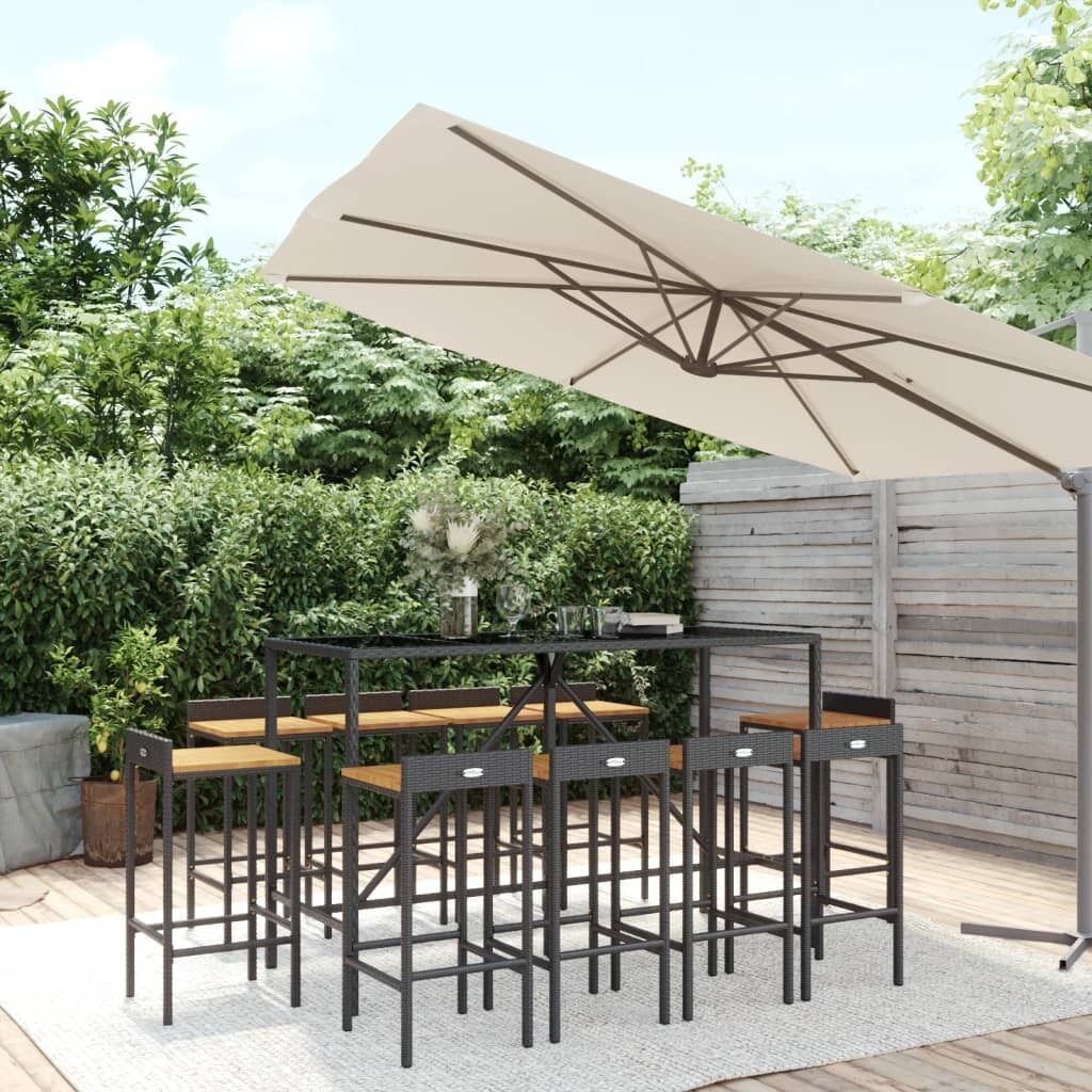 Garden Bar Set Poly Rattan& Solid Wood Acacia Price