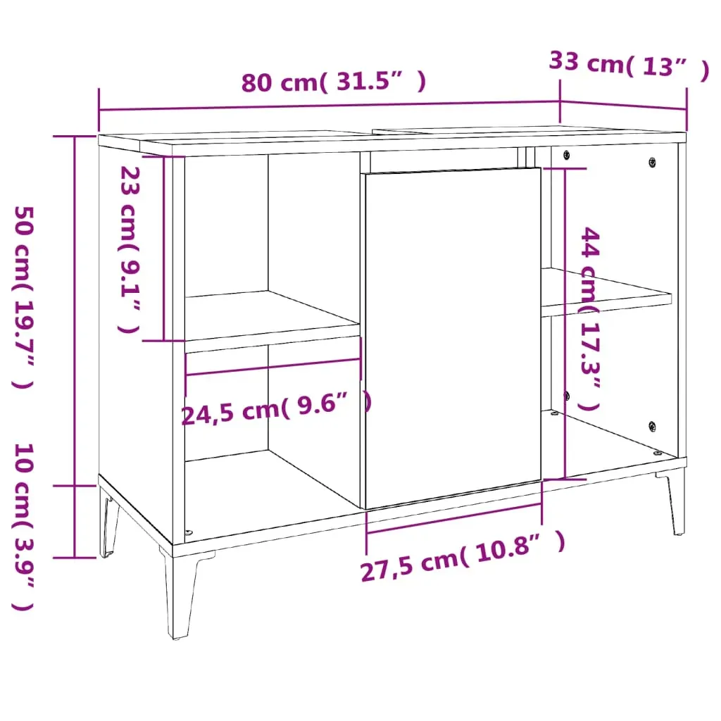 3 Piece Bathroom Furniture Set Engineered Wood Price