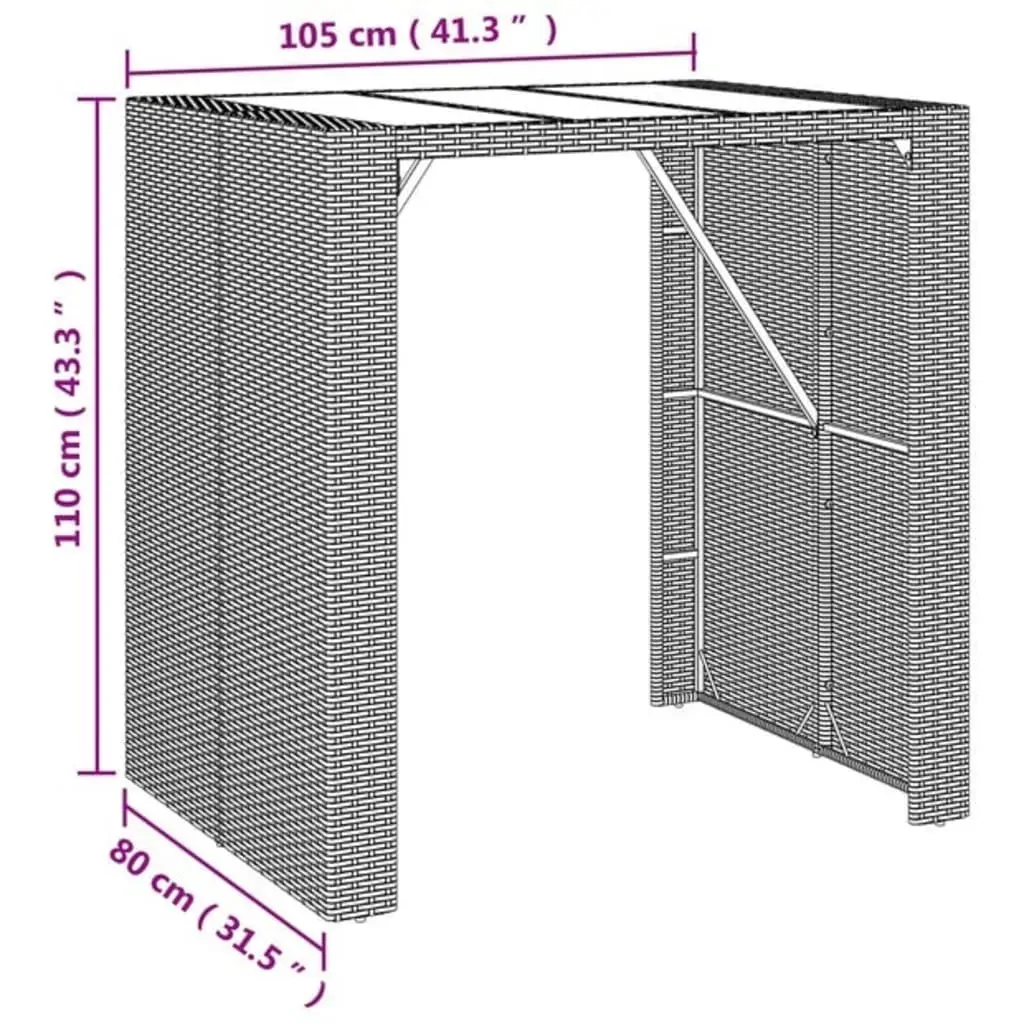 Garden Bar Set Black Poly Rattan Price