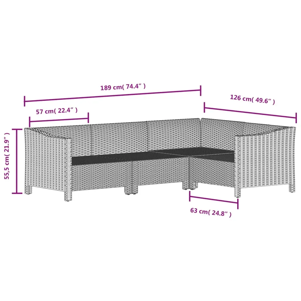 Garden Lounge Set with Cushions Grey Poly Rattan Price