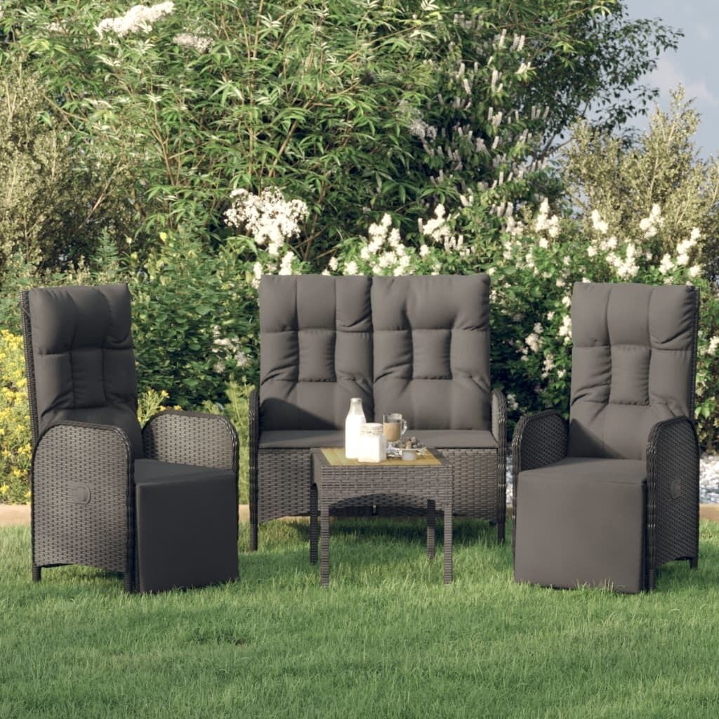 Garden Dining Set with Cushions Poly Rattan Price