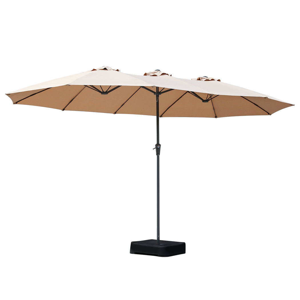 Centra 4M Double-sided Patio Umbrella Outdoor Umbrella Base Stand Khaki Price