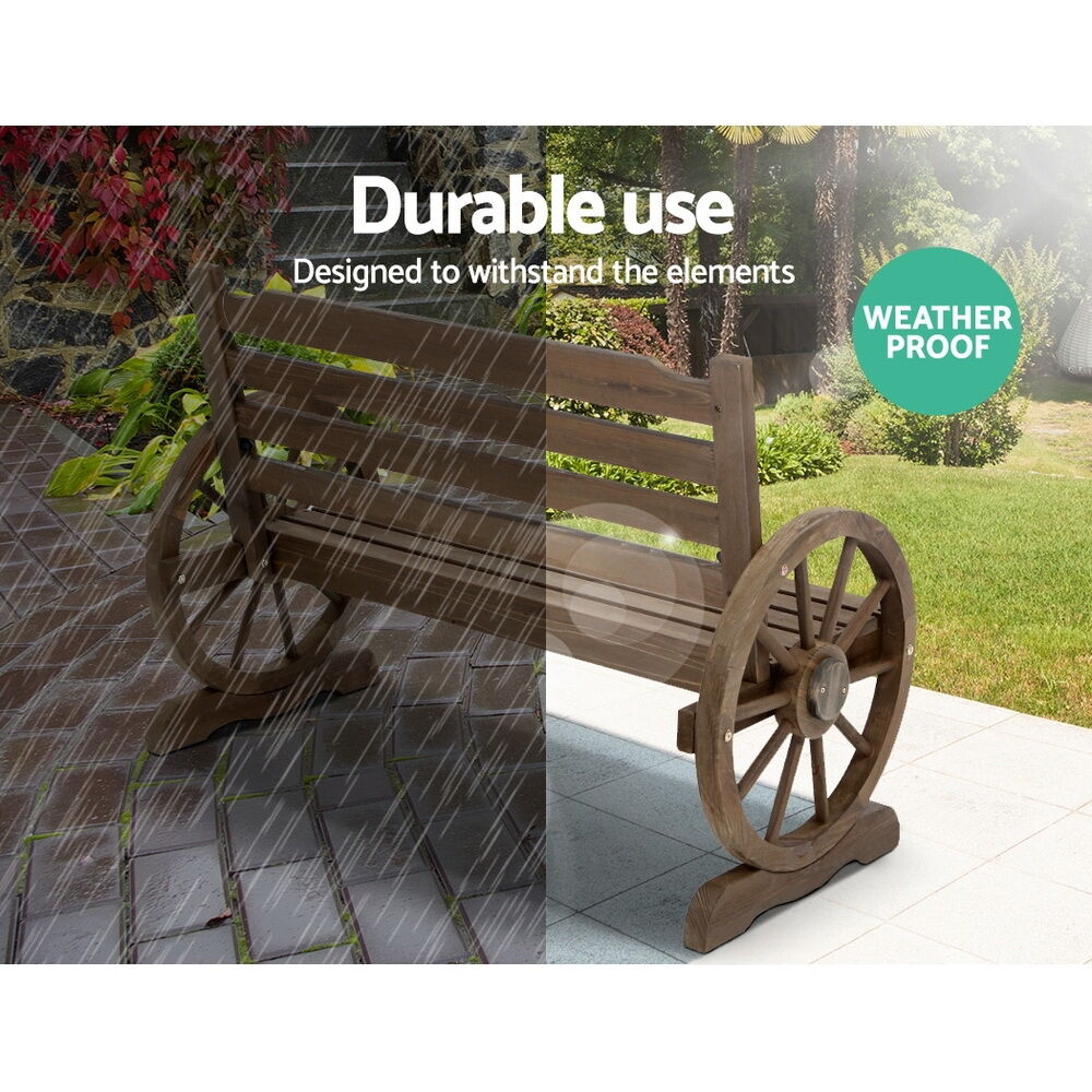 Gardeon Outdoor Garden Bench Wooden 2 Seat Wagon Chair Patio Furniture Teak Price